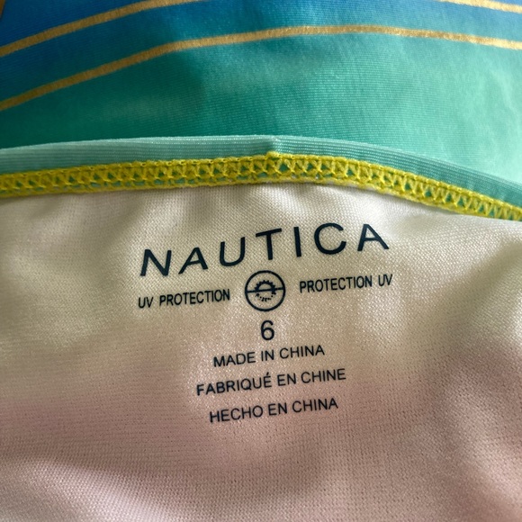 Nautica Girls Striped UV Protection Bathing Suit - Picture 12 of 12